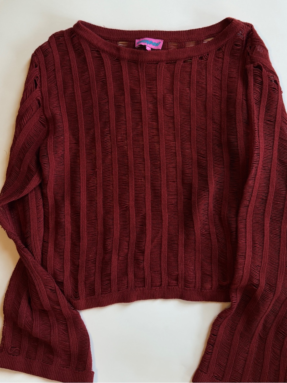 Edikted Sagir Sheer Ladder Knit Top